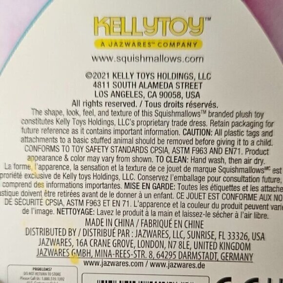 Rare Claire’s Exclusive Squishmallow Caeli the Purple Cat Unicorn Plush (8 Inch) - Picture 7 of 8